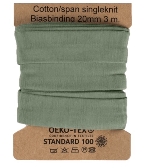 Úpletový šikmý proužek dusty mint 3 m