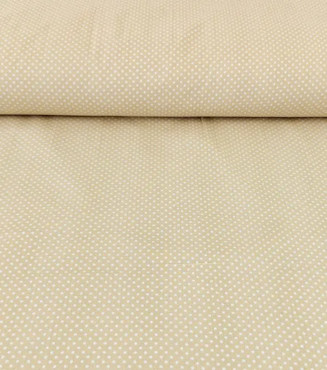 Bavlněná látka puntíky béžové 2mm