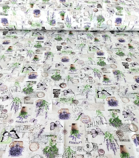 Bavlněná látka levandule Provence