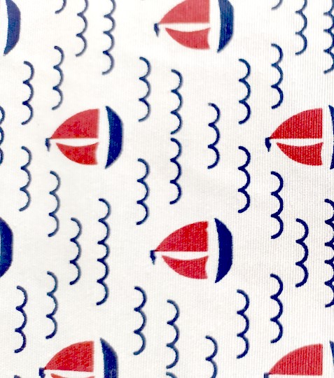 Látka dekorační loďky na vlnkách