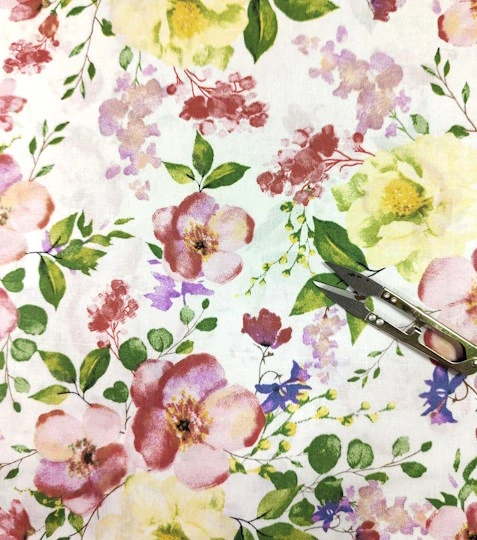 Bavlněná látka šípková růže