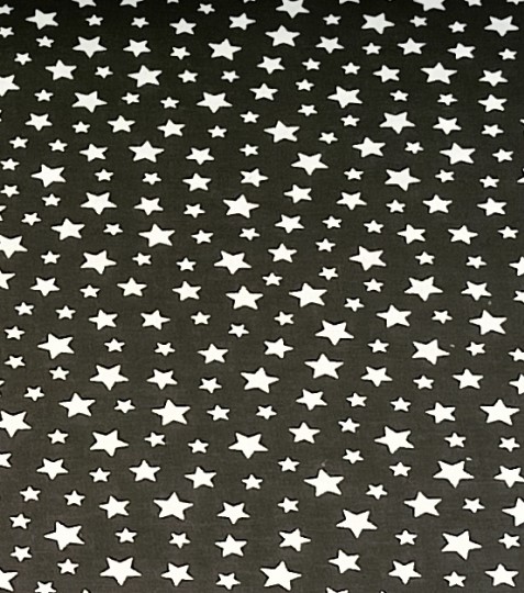 Bavlněná látka hvězdičky na černé