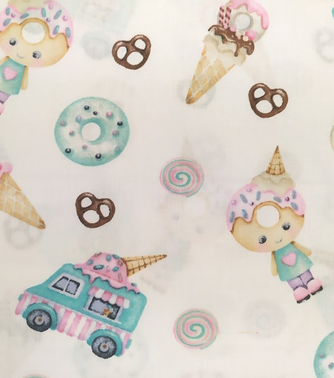 Bavlněná látka panáček donut