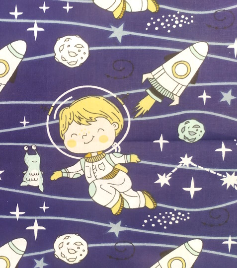 Bavlněná látka malý kosmonaut