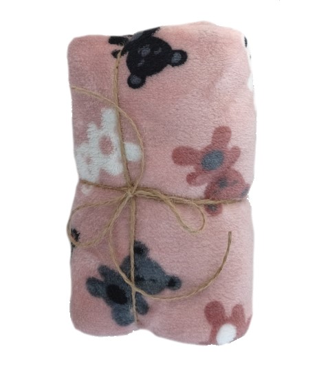 Dětská deka medvídek na růžové