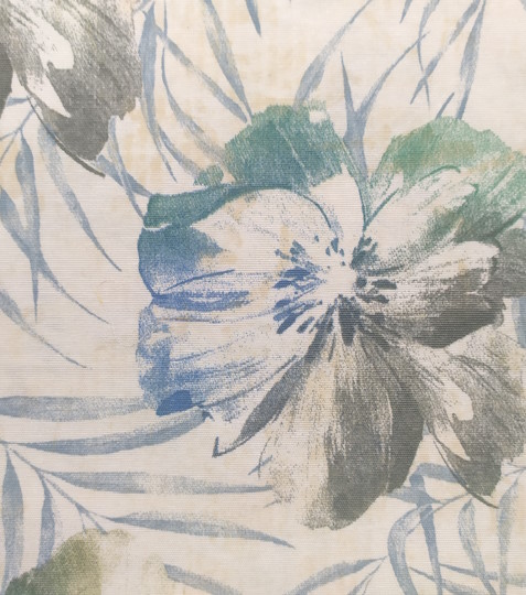 Dekorační látka květy modrozelené