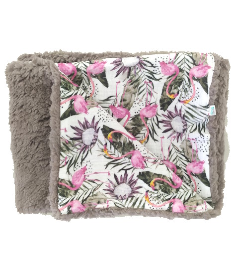 Dětská deka beránek/mušelín plameňák