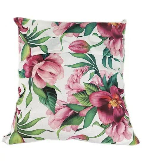 Dekorační polštář květy vínové 45 x 45 cm