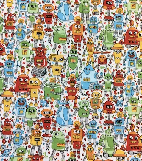 Bavlněná látka roboti