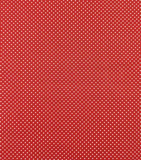Bavlněná látka puntíky červené 2mm