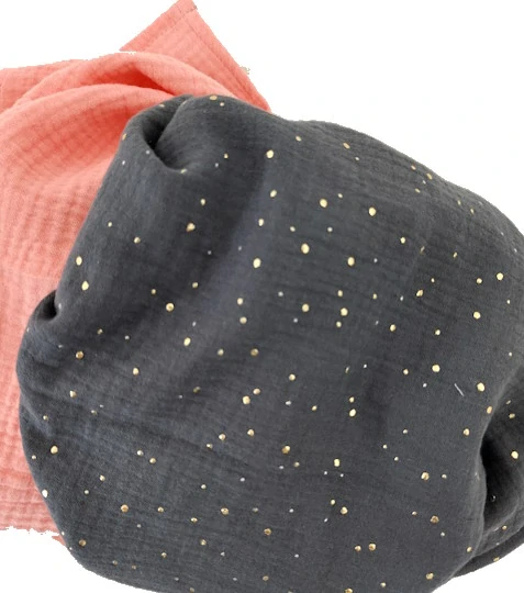 Dětské mušelínové pleny sada šedá se zlatými tečkami