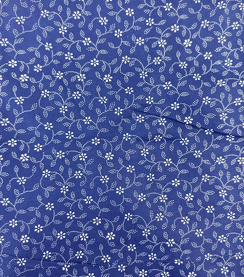 Bavlněná látka modrotisk vlnky