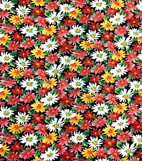 Bavlněná látka kopretiny barevné