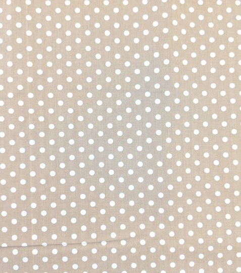 Bavlněná látka puntíky béžové 6 mm