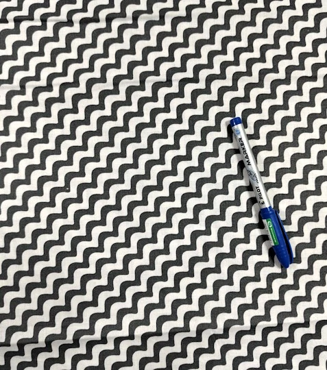 Bavlněná látka vlnky steel grey