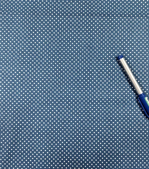 Bavlněná látka puntíky jeans 2mm