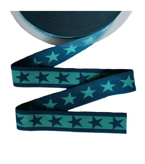 Guma textilní - Hvězdy petrolejové 40 mm