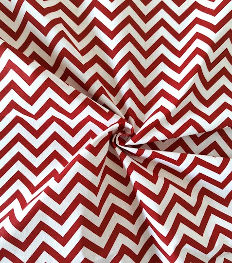 Bavlněná látka chevronek červený