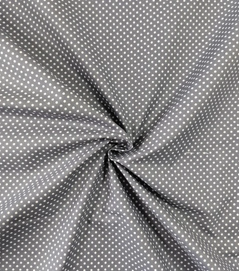 Bavlněná látka puntíky steel grey 2mm