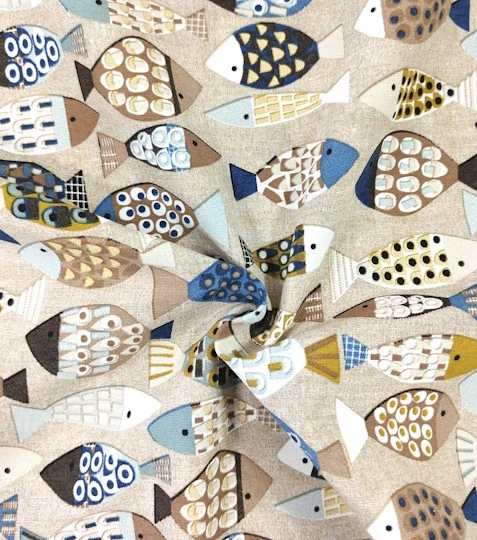 Dekorační látka rybky barevné