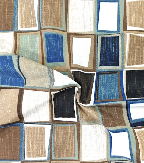 Dekorační látka kostky modré