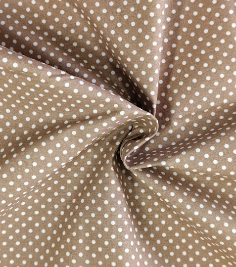 Bavlněná látka puntíky praline 2mm