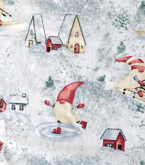 Vánoční bavlněná látka zimní radovánky