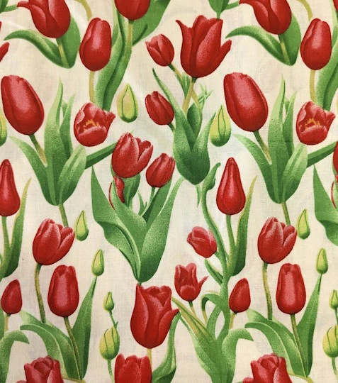 Bavlněná látka tulipány
