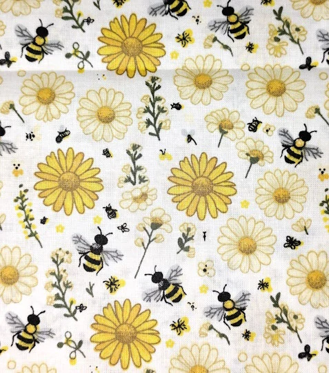 Bavlněná látka včelí hostina