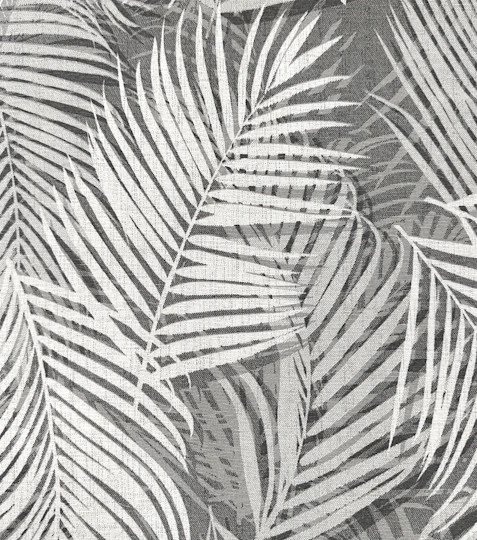 Dekorační látka palmové listy šedé