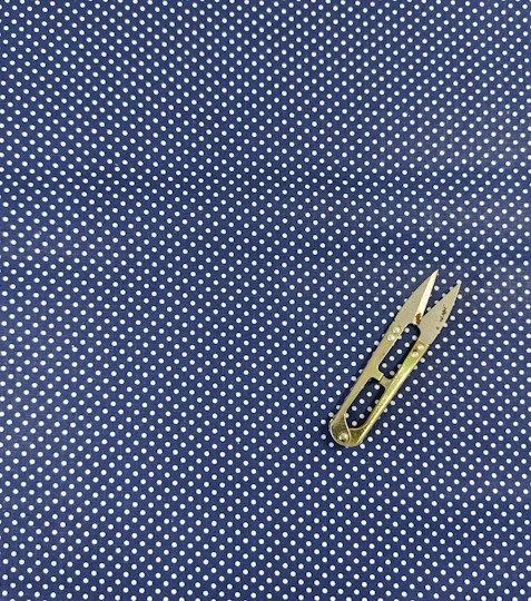 Bavlněná látka puntíky tmavě modré 2mm
