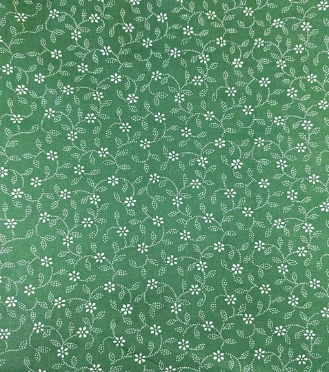 Bavlněná látka kvítky na zelené