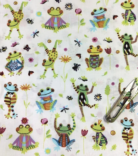 Bavlněná látka žabky