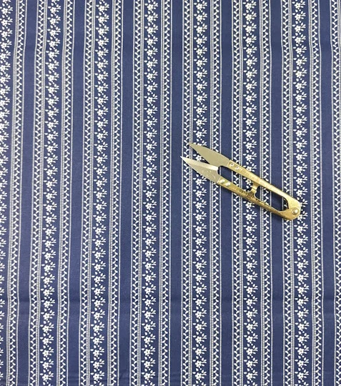 Bavlněná látka modrotisk pruhy