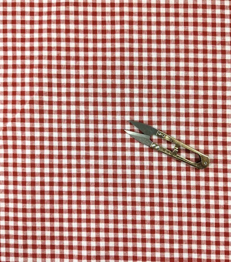 Bavlněný kanafas kostka červená 0,5 x 0,5 cm