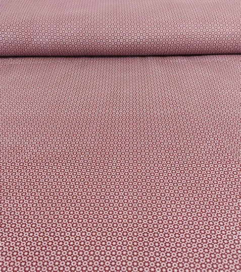 Bavlněná látka mini kopretinky na bordo