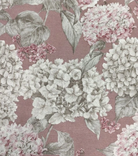 Dekorační látka hortenzie na růžové