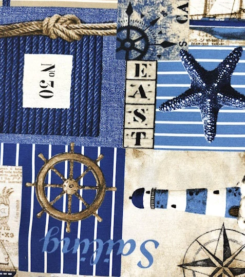 Dekorační látka nautica patchwork