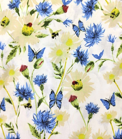 Bavlněná látka chrpy