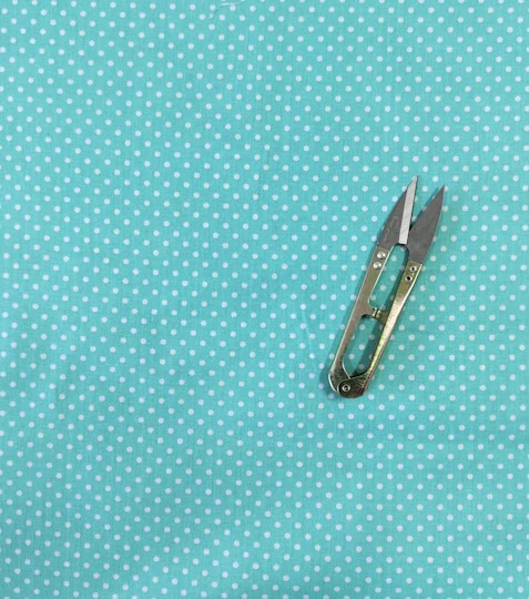 Bavlněná látka puntíky aqua green 2mm