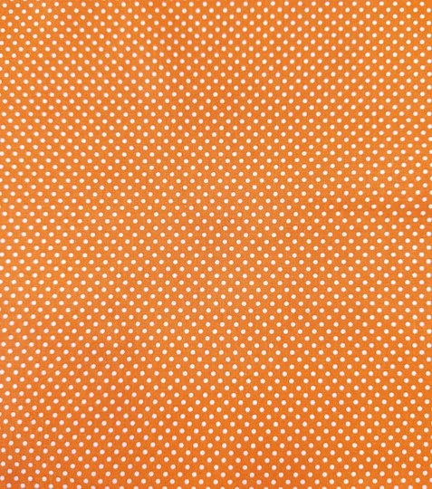 Bavlněná látka puntíky oranžové 2mm