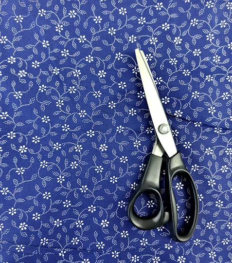 Bavlněná látka modrotisk vlnky