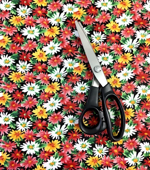 Bavlněná látka kopretiny barevné