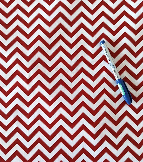 Bavlněná látka chevronek červený