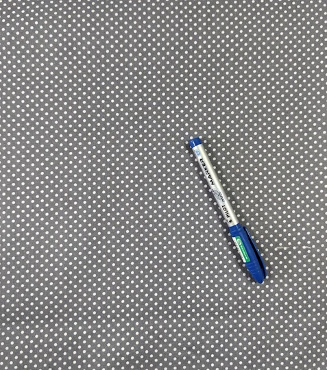 Bavlněná látka puntíky steel grey 2mm