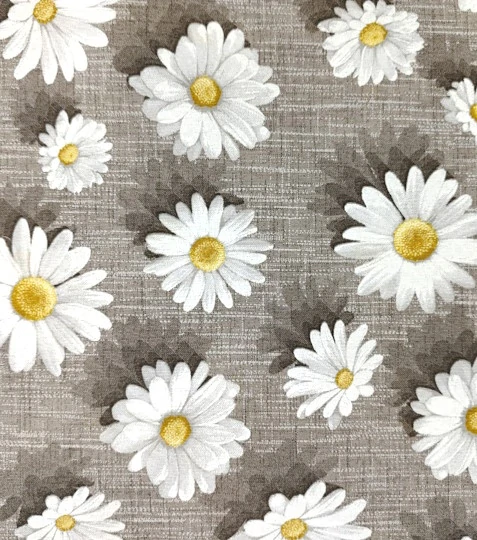 Dekorační látka kopretiny na béžové