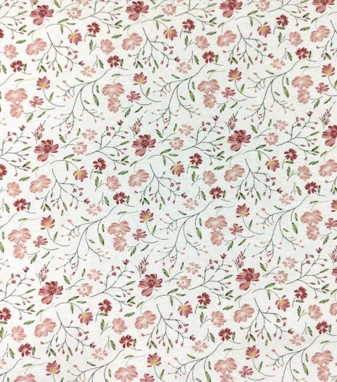 Dekorační látka kvítky růžové