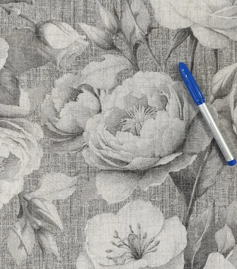 Dekorační látka růže Cortona šedé