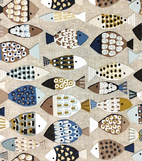 Dekorační látka rybky barevné