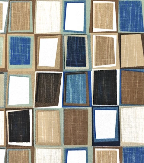 Dekorační látka kostky modré